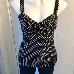 Postmark Anthropologie Navy Polka Dot Tank- M